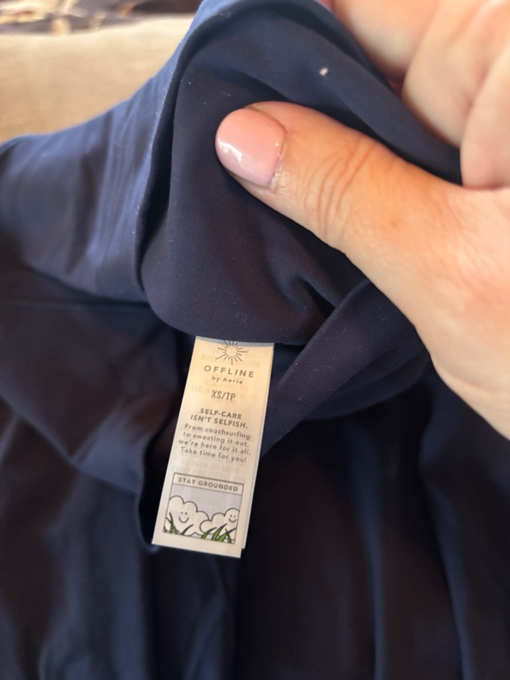 aerie Navy Boot Cut Trousers with Flowing Legs - Picture 2 of 6